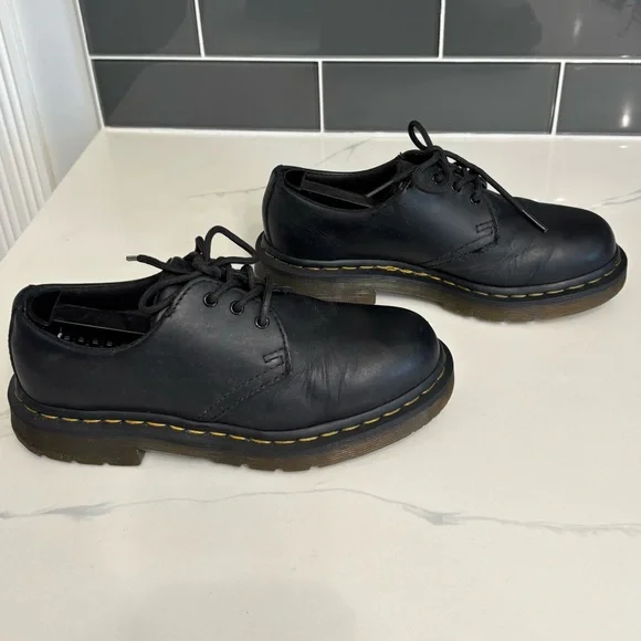 Dr. Martens 1461 Slip Resistant Black Leather Oxfords Cushion Sole Shoes Size 5 - Picture 4 of 11